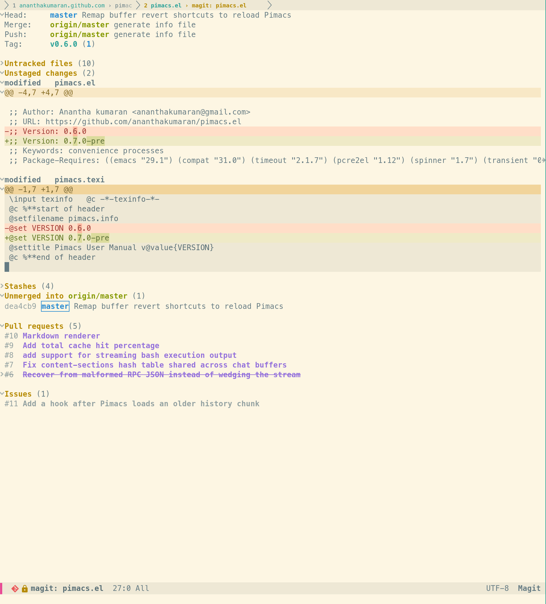 Magit screenshot